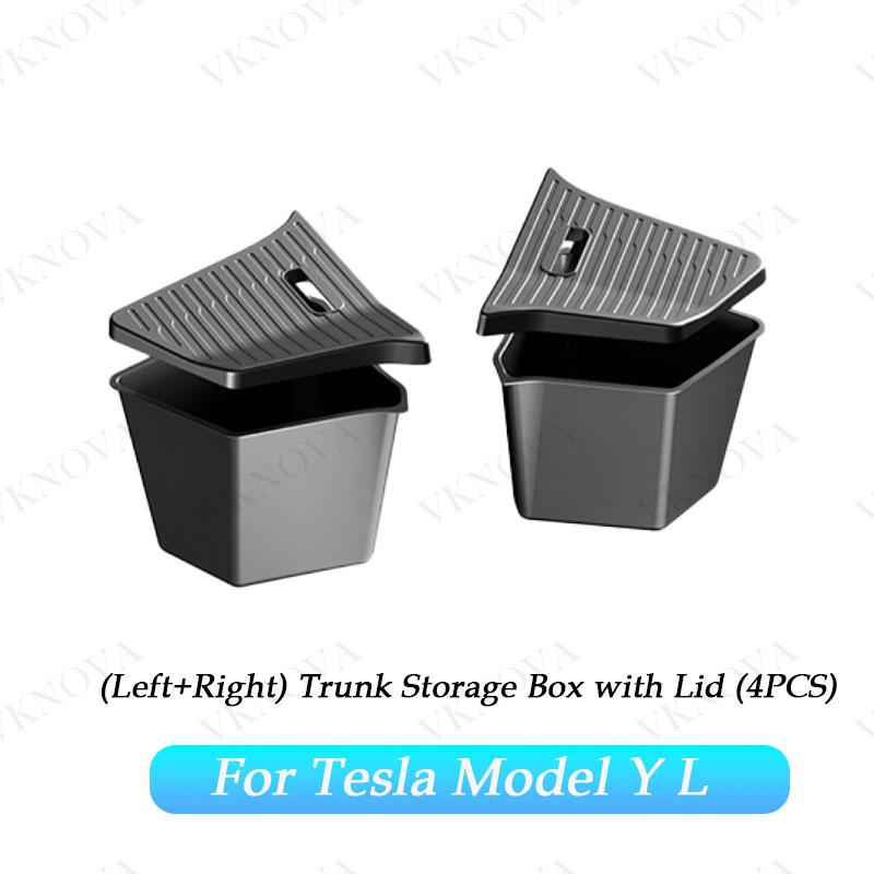 For Tesla Model YL Rear Trunk Side Storage Bucket Left Right Organizer Box Waterproof Cargo Storage Container Auto car trash can