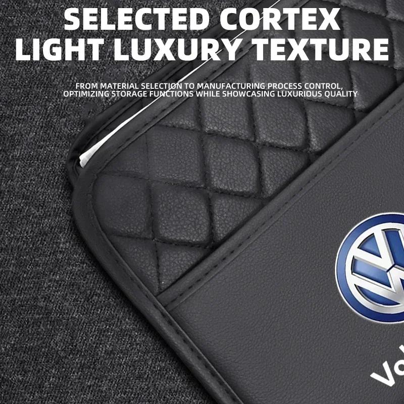 For VOLKSWAGEN VW New Jetta VW For Volkswagen New Car Backseat Luxury Leather Storage Bags Hanging Organizer Box Car Accessorie