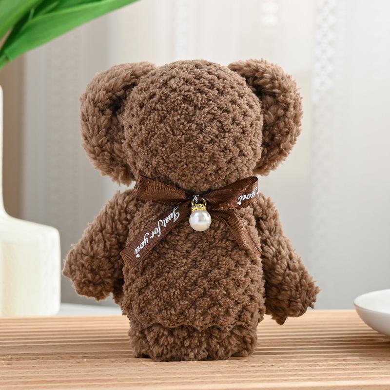 Полотенце из кораллового флиса с ананасовой сеткой и маленьким мишкой - 30*30, подарок для вечеринки