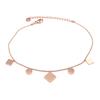 [Q0911] - Steel Anklet 'Choréographie' Rose Gold (gold Pink) - Lozange 10x10 Mm