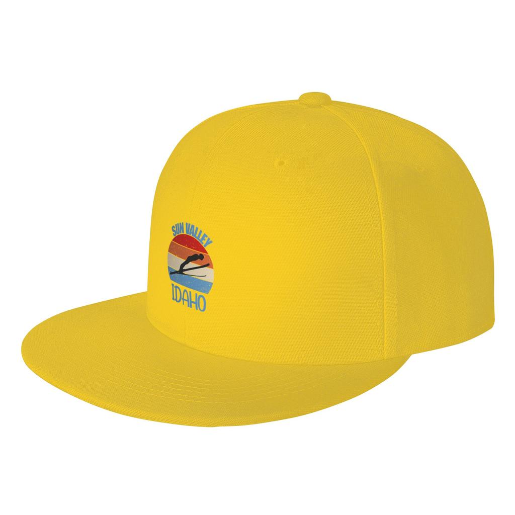 Fashion Sun Valley Ski Resort  Idaho Sign  Snowboard  Snowboarding Gifts Flat Brim Sun Hat  Gorra Golf Hat Unisex