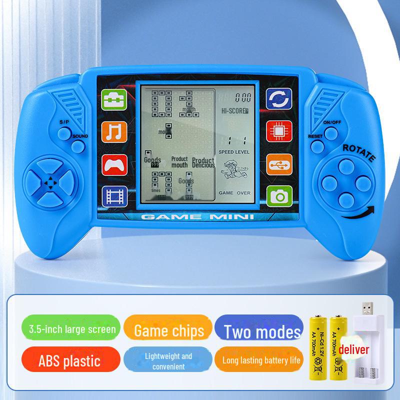 Классическая ностальгическая портативная игровая консоль Tetris с большим экраном - творческая обучающая игрушка для детей