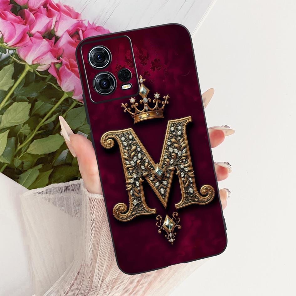 Чехол для Motorola Moto S30 Pro XT2243-2 Чехол Ретро Корона Буква Мягкий Силикон Задняя Крышка Для Moto Edge 30 Fusion XT2243-1 Корпус