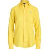 Polo Однотонная рубашка с логотипом, однобортная, с длинным рукавом, женская, желтая WMPOSHTNDO20757730