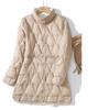 Autumn and Winter Lightweight Down Jacket Women's Mid-length Large Size Double-sided Thin Jacket