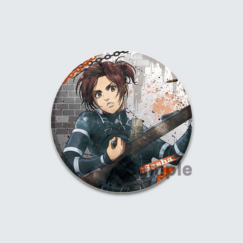 32/44/58 мм аниме-броши Атака титанов Мультфильм Армин Арлерт/Эрен Йегер Значки на лацкан Значок на рюкзак Ювелирные изделия Коллекции фанатов Подарки