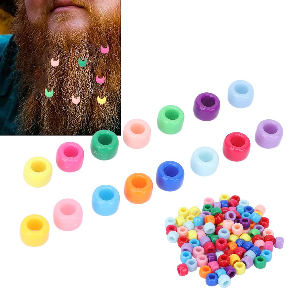 100 шт., бусины для бороды, простой дизайн, идеальный размер, глянцевая текстура, прочные легкие бусины для волос для проекта «сделай сам»