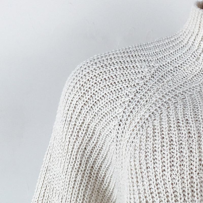 Женский трикотажный топ с длинным рукавом и воротником-стойкой, однотонное платье-свитер с полуворотом