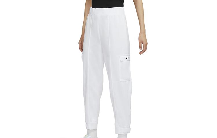 Nike Женские брюки-карго Белые умеренные брюки-карго CU5634-100
