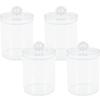4Pcs Qtip Holder Dispenser with Lids Clear Acrylic Bathroom Jars Swab Storage Multifunction Acrylic Cosmetic Makeup Organizer