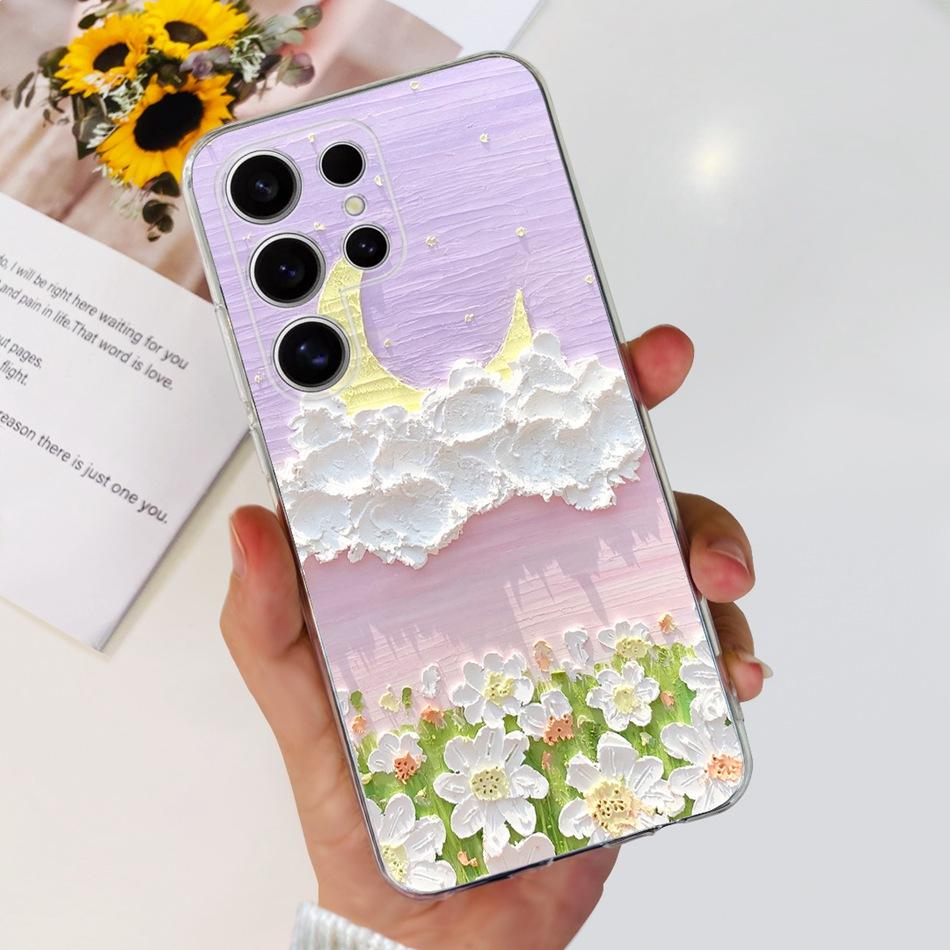 Чехол для Samsung Galaxy S24 Ultra 5G S24 Plus 2024 Элегантная печать Мягкий силиконовый ТПУ чехол для Samsung S 24 S24Plus S24Ultra