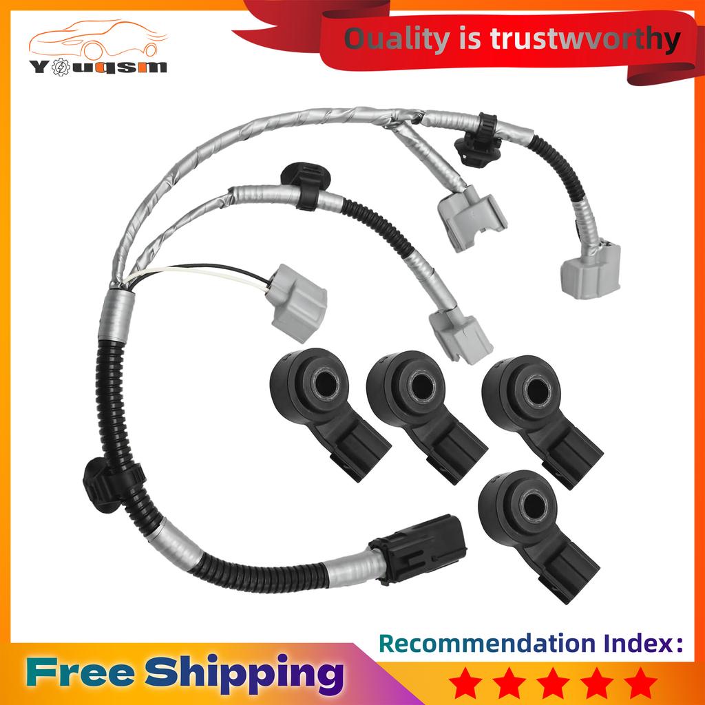 Knock Sensor with Harness for Toyota Tundra 5.7 2007-2021 for Sequoia 5.7 2008-2022 Replaces 82219-0C020 89615-20090 8961520090
