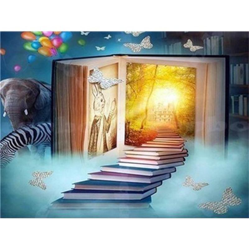 Полный 5D DIY Алмазная картина Волшебная лестница Книга Алмазная вышивка Мозаика Наборы вышивки крестом Домашний декор Подарки ручной работы