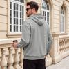 Мужская толстовка с капюшоном на молнии, карман-кенгуру, однотонная, с drawstring-капюшоном, свободный крой, длинный рукав, карман для защиты от кражи, худи для улицы