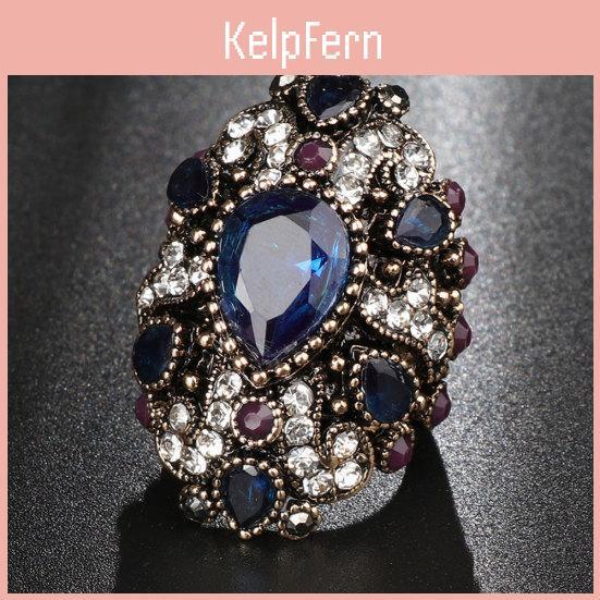 Rhinestone Fashion Punk Women Shiny Finger Ring Statement Jewelry Party Gift