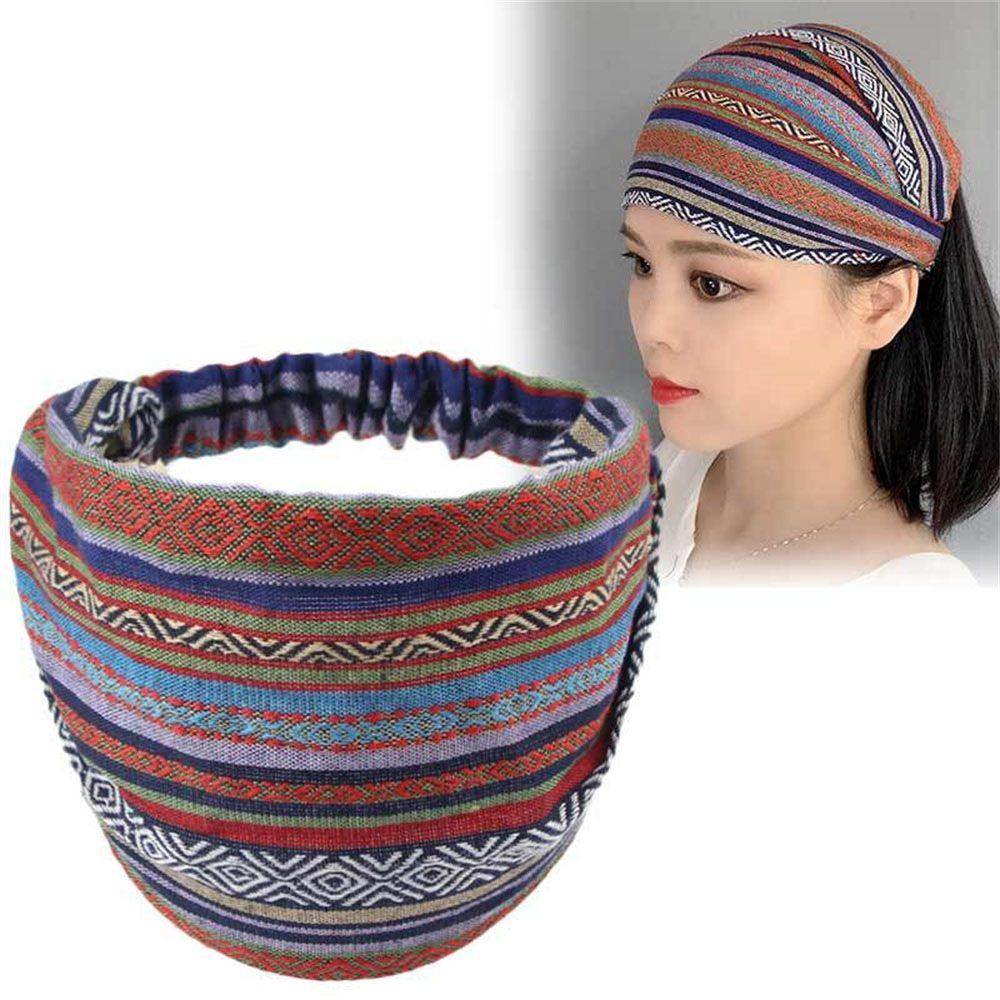 Trend Elastic Hair Bands Striped Wide Head Wrap Turban H Eadband Hair S Carf