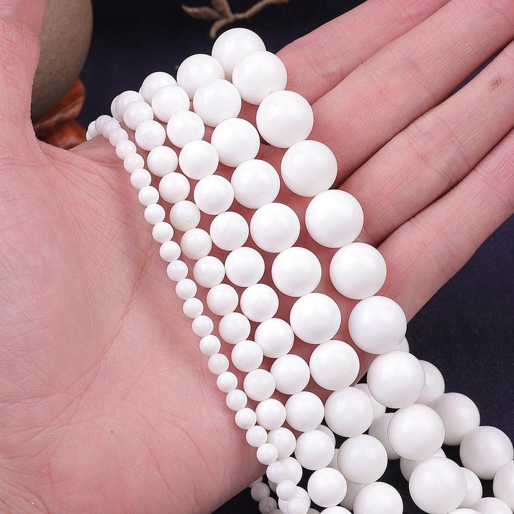 Бусины из натурального камня тридакна 4-12 мм круглые бусины для изготовления ювелирных изделий своими руками браслет ожерелье