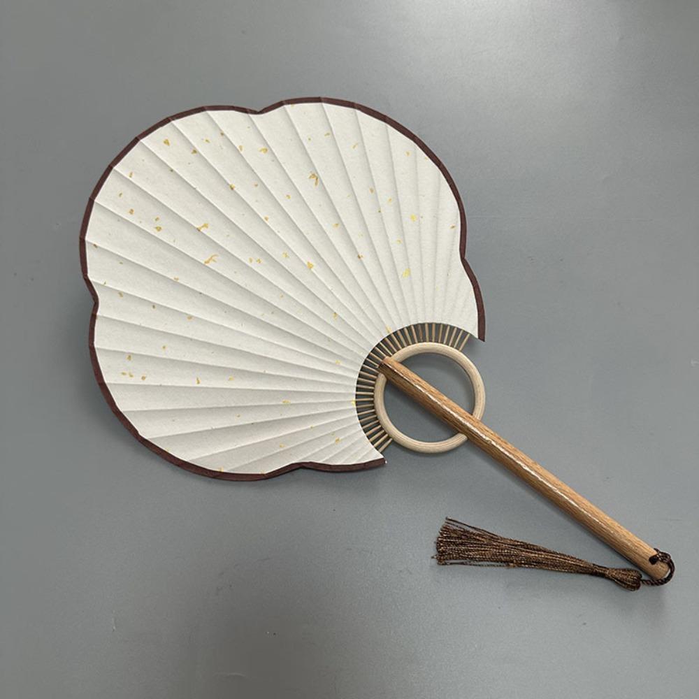 Vintage DIY Xuan Paper Fan Classical Round Fan Portable Hand Painted Fan  Painting