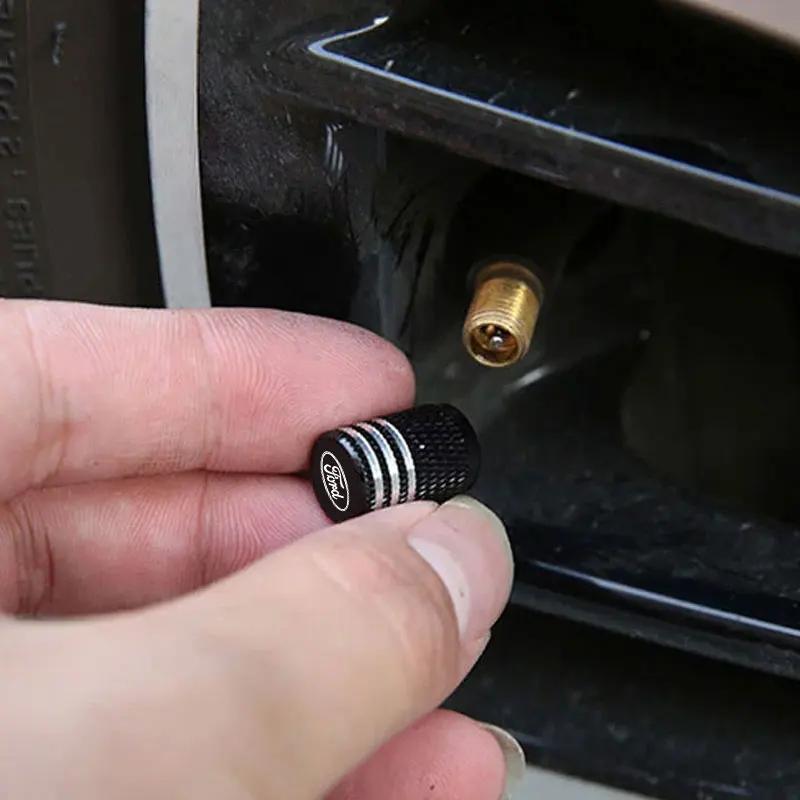 QZKW1 Car Tire Valve Caps Tyre Airtight Cover Dust For Ford B-Max cmax smax KA st line Galaxy Explorer Expedition Mondeo Accessories
