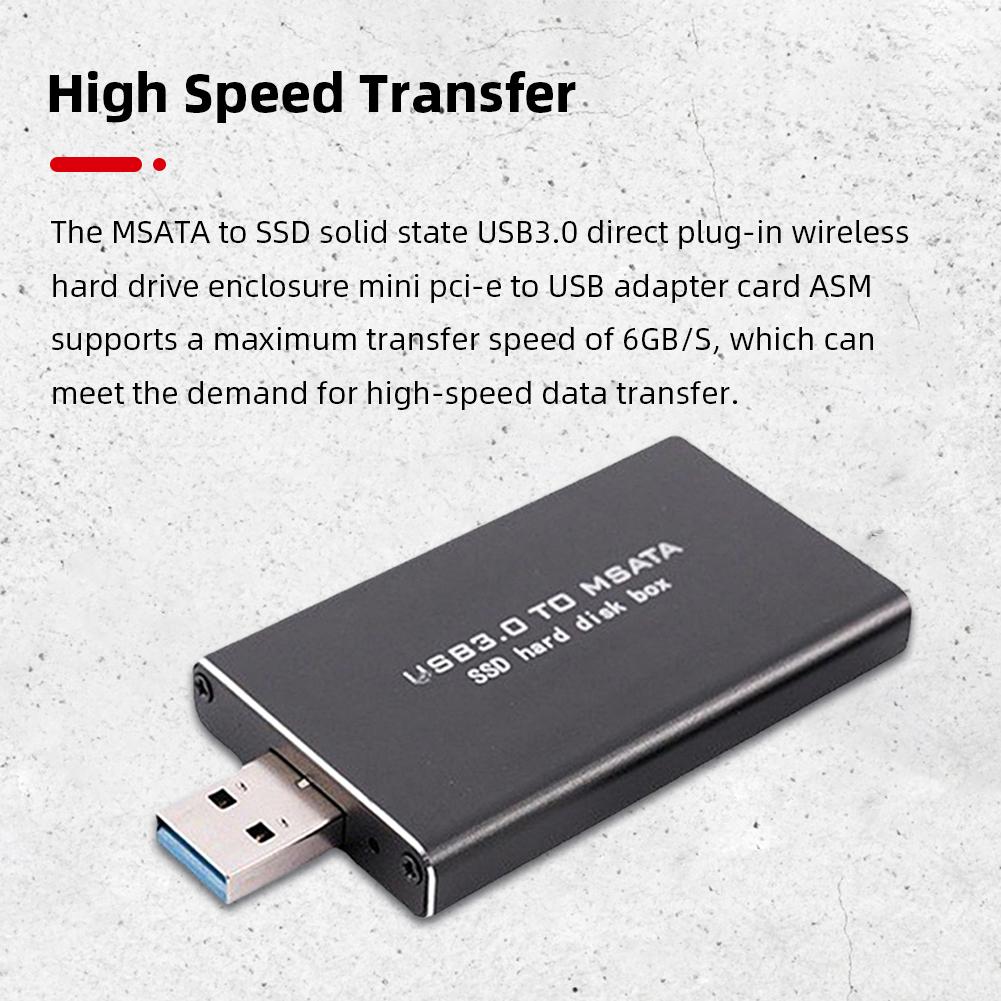Мини SSD MSATA на USB 3.0 Корпус для жесткого диска Беспроводной адаптер-конвертер SSD Корпус PCI-E для 30*30/50 MSATA SSD