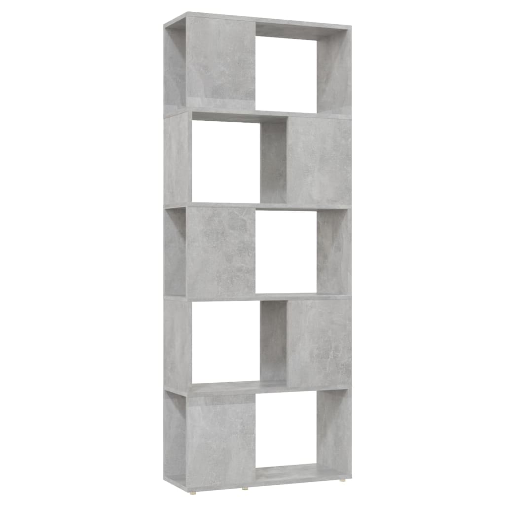 Bookshelf Room Divider Concrete Grey 60 x 24 x 155 cm