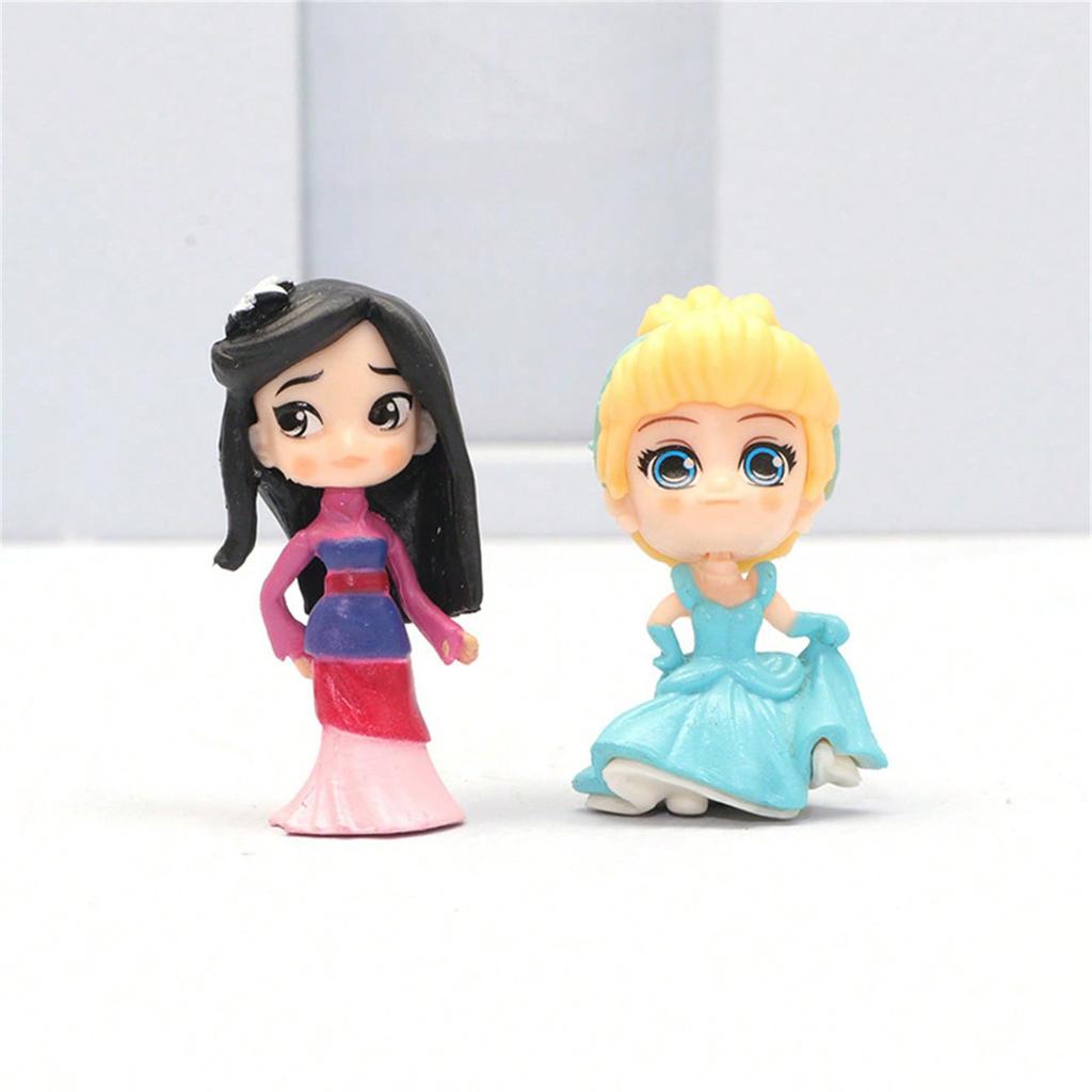 MINISO Фигурки Маленькая Q-версия Принцесса Набор из семи штук, Коллекционные фигурки, Подходят для различных типов комнат, Домашние кукольные украшения