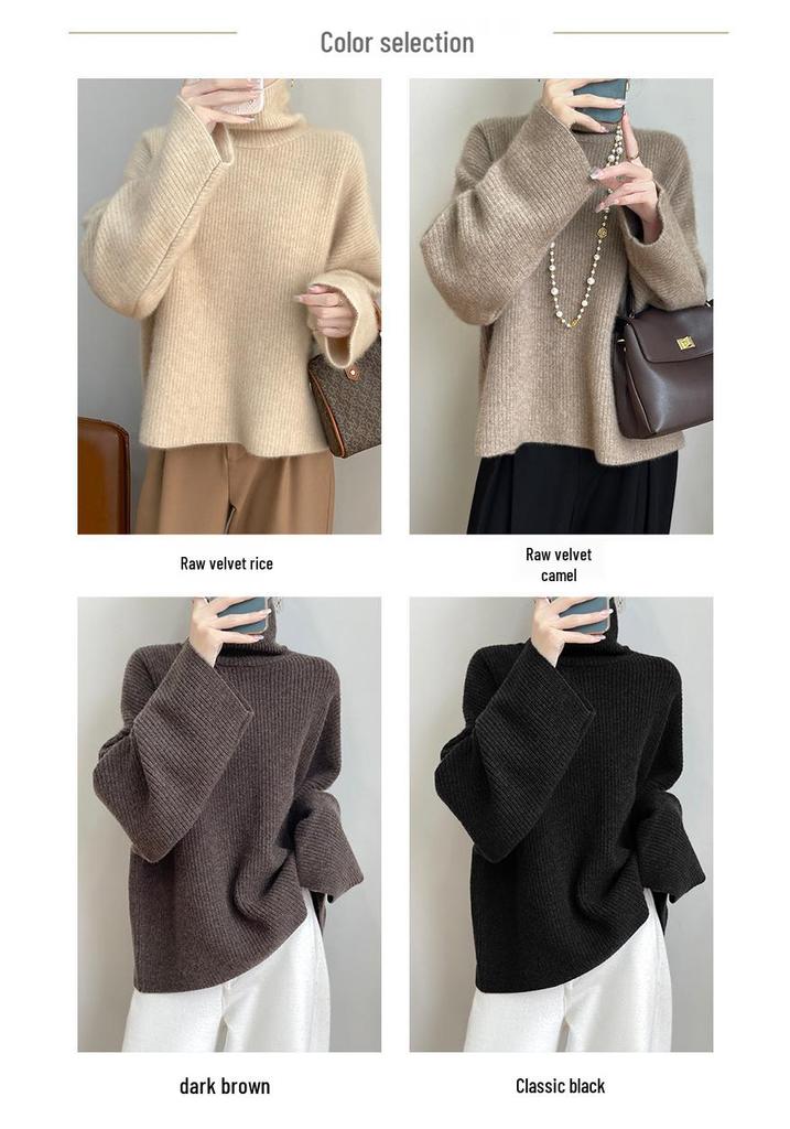 Autumn/Winter High Neck Loose Wool Sweater for Women, 2026 Style