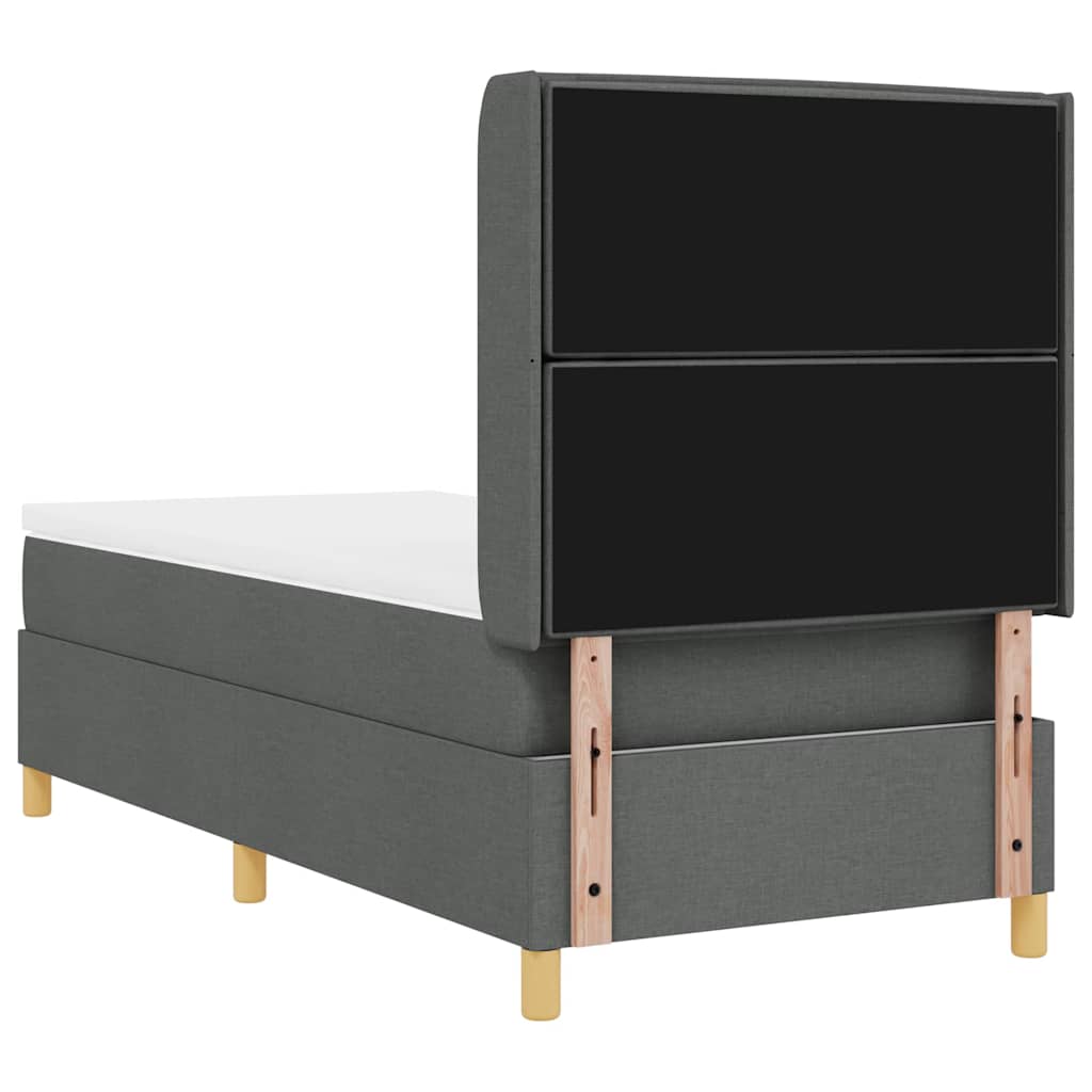 Box Spring Bed with Mattress Dark Gray 80 x 200 cm Fabric