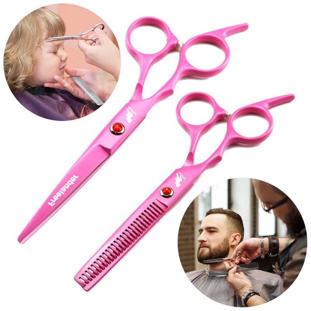 High Quality Pink Hairdressing Shears 6.0 Inch Hair Cutting Scissors Thinning Barber Scissors