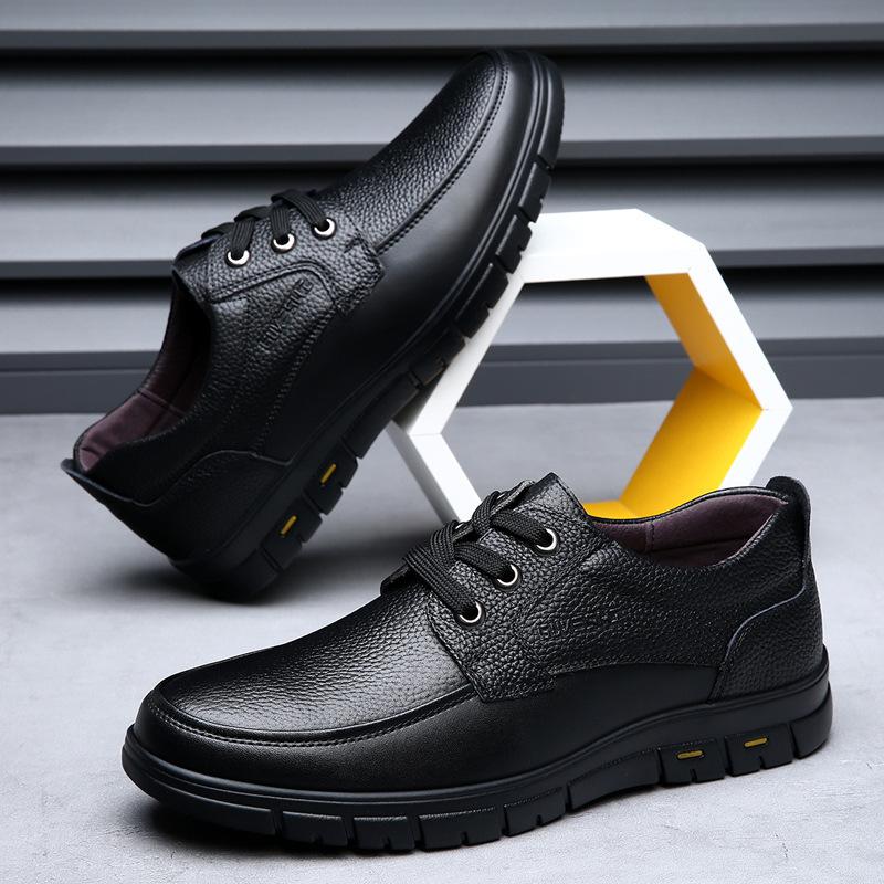 Leather shoes, leather low-top, Wenzhou flat-bottomed security, car repair, thick-soled, deodorant, non-slip, wear-resistant and dirt-resistant, wo