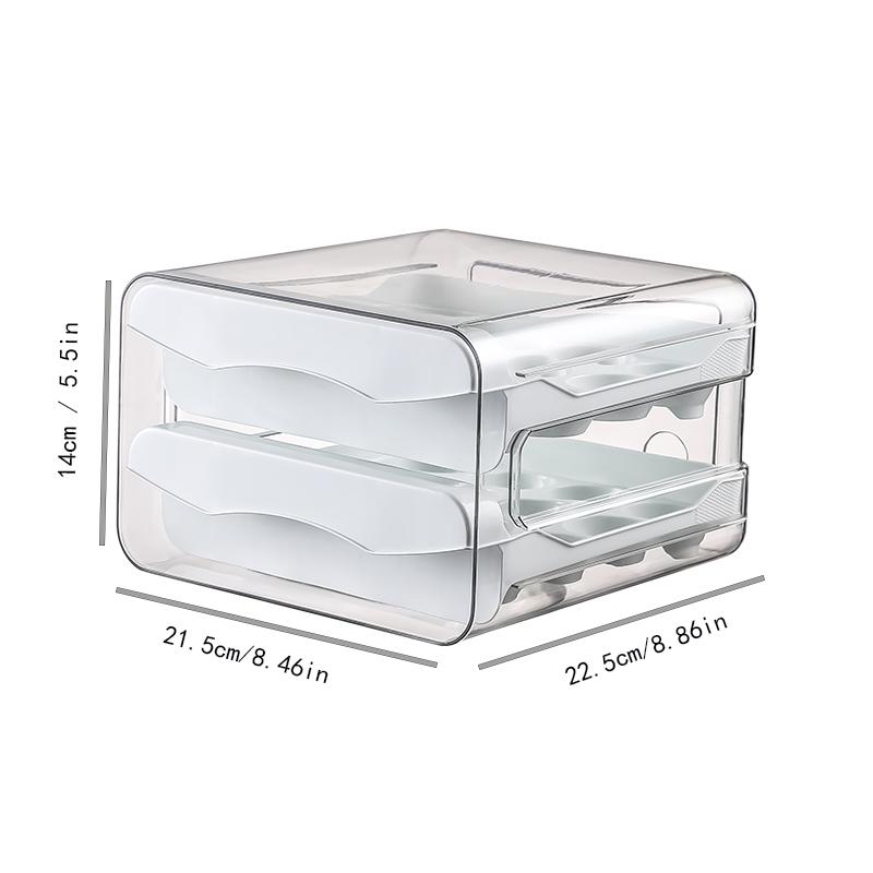 Organizer Refrigerator Egg Egg Storage Holder For Fridger 2layer Drawer Type Stackable Storage Bins Clear Plastic Egg Holder