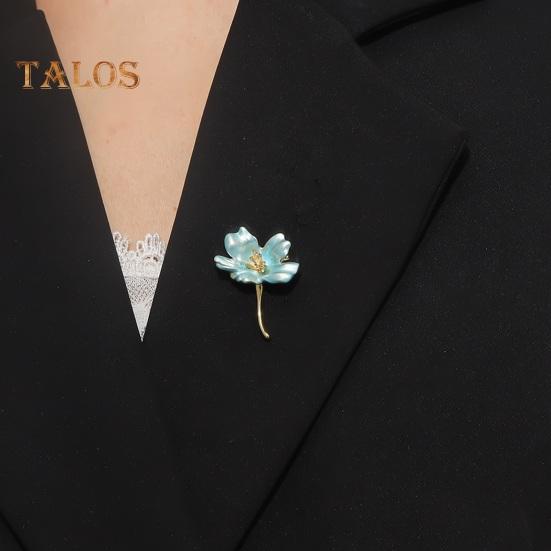 Women Brooch Dripping Oil Flower Cherry Blossom Anti-slip Wear-resistant Suit Coat Collar Hat Scarf Decoration Clothes Pin Prom Party Garment Jewelry