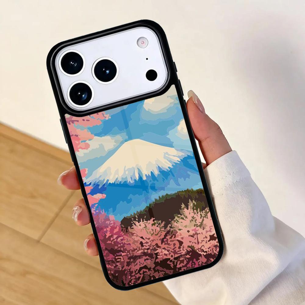 Japanese art Mount Fuji Mobile Phone Case for IPhone 17 AIR 16pro Max 15 14 13 12 11 Bumper Cover