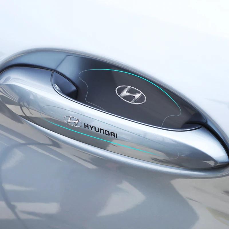 8Pcs Car Sticker Door Handle Bowl Scratch Protective Stickers For HYUNDAI i20 i30 Tucson i10 ix35 i40 Azera GDI Car Accessories XX42