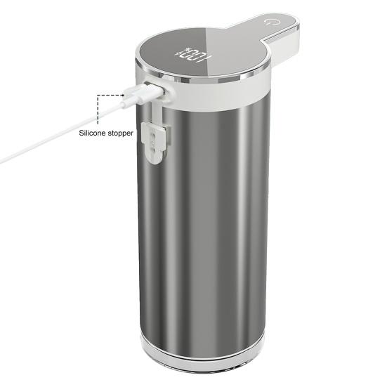 Бесконтактный автоматический дозатор мыла, регулируемый на 4 уровня, перезаряжаемый, сенсорная помпа, из нержавеющей стали, дозатор жидкого мыла для ванной