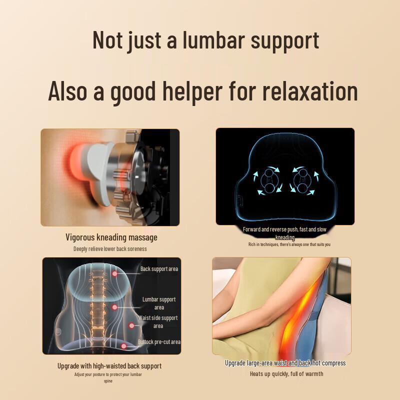 SKG Lumbar & Back Massager with Heat and Kneading