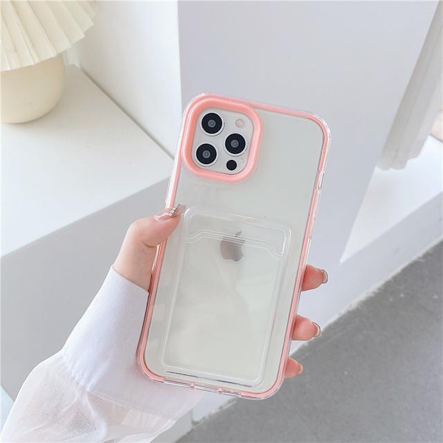 For Iphone Case Card Bag Transparent Phone Case For Iphone 14 11 13 12 Pro Max Xr Xs 14plus Pro Soft Clear Bumper Fitted Cover