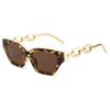 Vintage Cat Eye Sunglasses for Men Women Small Metal Chain Sunglasses Eyeglasses Shades