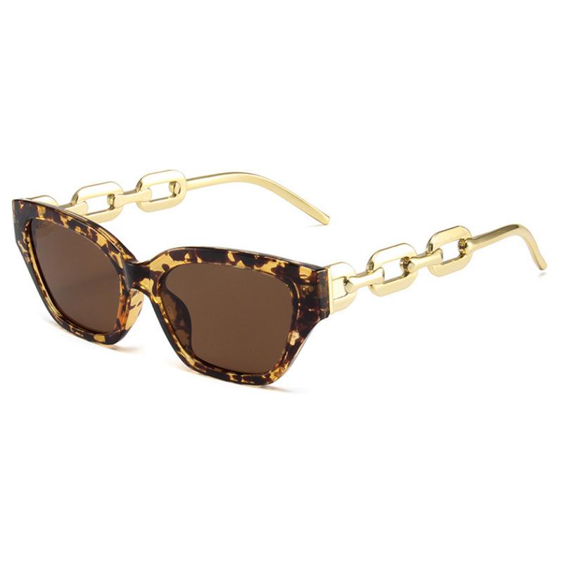 Vintage Cat Eye Sunglasses for Men Women Small Metal Chain Sunglasses Eyeglasses Shades
