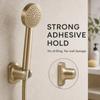 Brushed gold square handheld shower bracket nail-free punching dual-purpose angle-adjustable shower head base