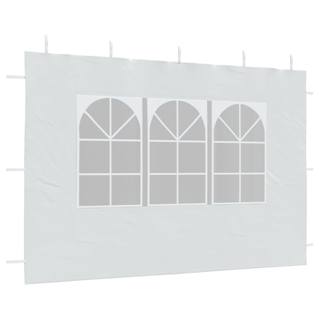 Party Tent Side Walls 2 pcs with Windows PE White