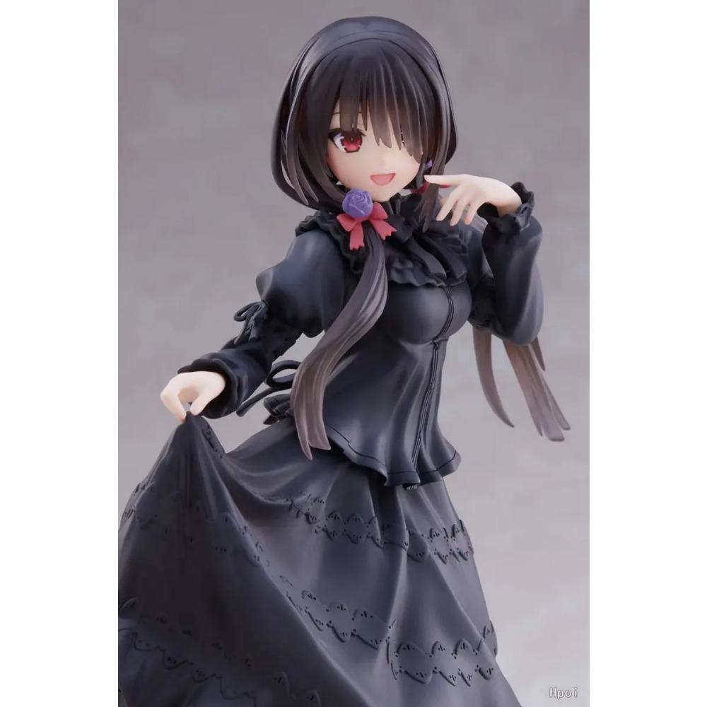 18 см DATE A LIVE Токисаки Куруми Аниме Фигурка Милая Девушка Модель Игрушка ПВХ Черное Платье Наряд Стоящая Модель Украшение Салона Автомобиля