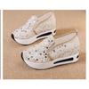 Fashion Fashion Women's Sneakers Floral Glitter Embroidery Mesh Sneakers for Women Slip On Casual Comfy Heeled Shoes Woman Wedges Shoes