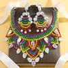 Hot-selling Water Drop Jewelry Set Exaggerated Color Rhinestone Collarbone Chain Fringed Earrings Female Jewelry Set