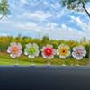 5Pcs Cartoon Car Interior Shaking Head Sunflowers Ornament Decoration with Spring Shake Head Decor Double-sided Tape