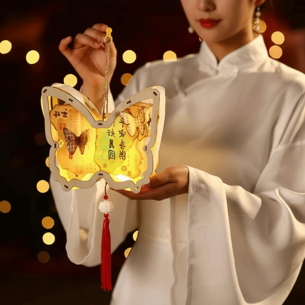 LED Glowing DIY Ancient Craft Kit Handmade Glowing Flower Lamp Lunar New Year