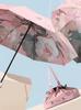 70% off Double-Layer Sunshade Umbrella with Oil Painting Design, Dual-Use for Sun and Rain, Creative Gift, Foldable Umbrella, Black Coating