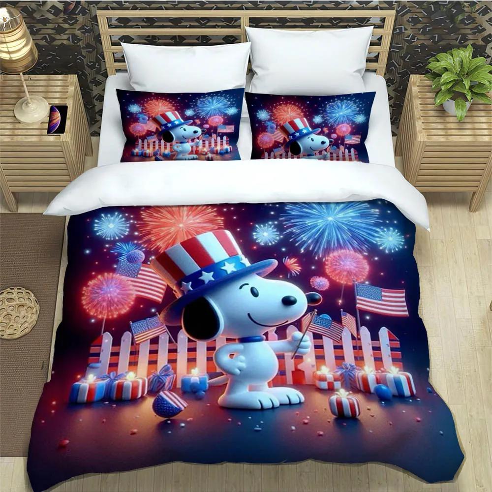 Милые мультяшные комплекты постельного белья Snoopy изысканный набор постельных принадлежностей пододеяльник набор одеяло комплект постельного белья роскошный подарок на день рождения