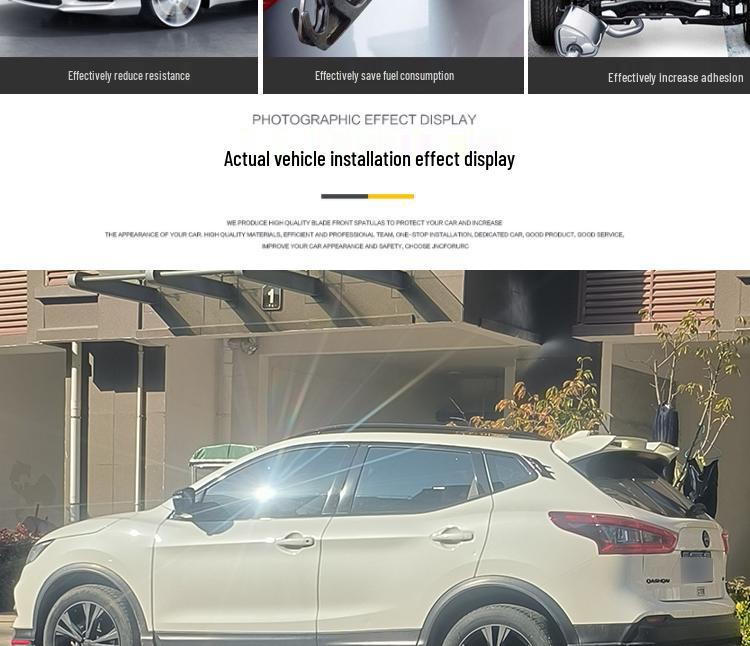 Модификация заднего спойлера Nissan Qashqai: Окрашенный диффузор и стабилизирующее крыло без сверления.