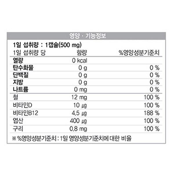 Chong Kun Dang Iron Folic Acid Витамин D Plus, 60 таблеток, 1 единица, корейский незаменимый продукт здорового питания